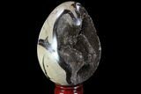 Septarian Dragon Egg Geode - Black Crystals #88503-2